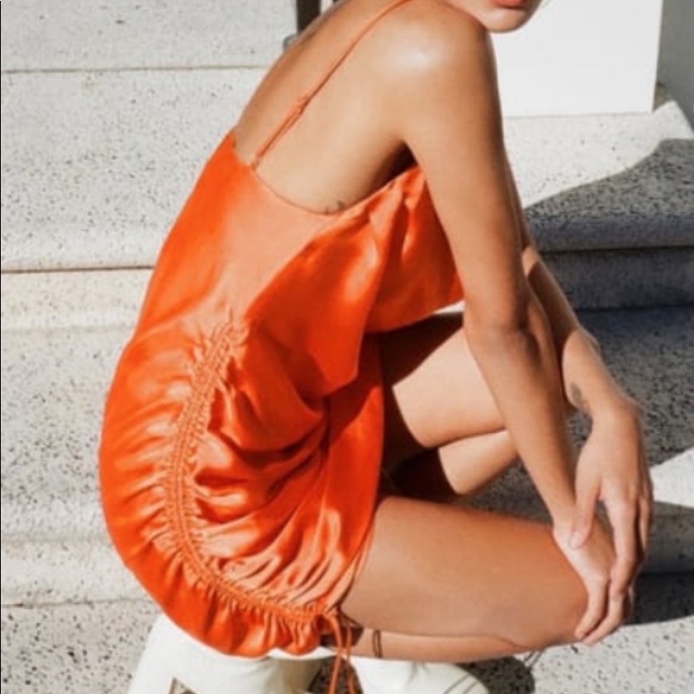 Zara never worn, tags on orange dress size large